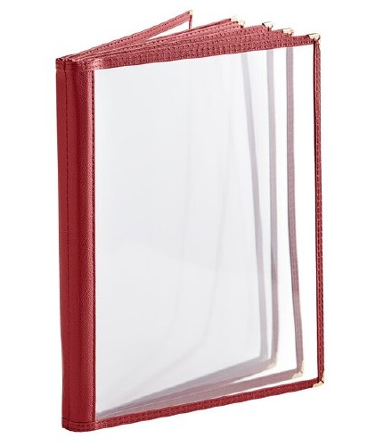 Thunder Group PLMENU-6MA Plastic Menu Cover, 12 View, Burgundy, 8.5" X 11"