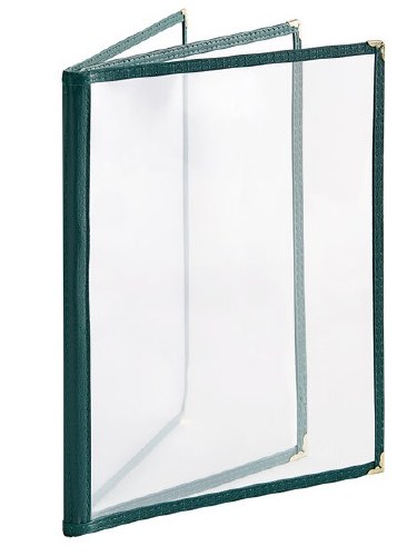 Thunder Group PLMENU-L3GR Plastic Menu Cover, 6 View, Green, 8.5" X 11"