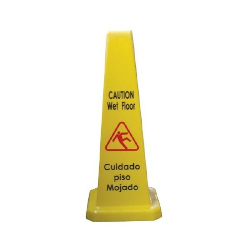 Thunder Group PLWFC027 Plastic Caution Sign, Cone Shape, Yellow, 27"