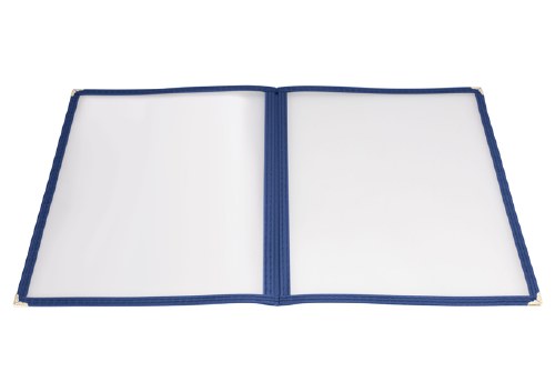 Winco PMCD-9B Plastic Menu Cover, 4 View, Blue, 9.5" X 12"