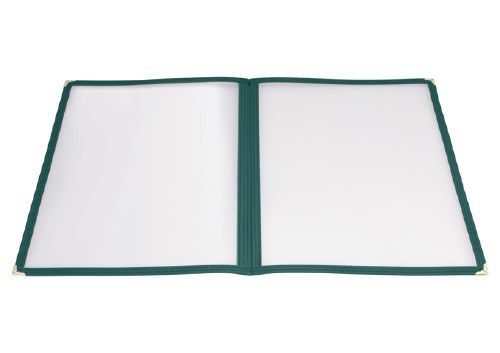 Winco PMCD-9G Plastic Menu Cover, 4 View, Green, 9.5" X 12"
