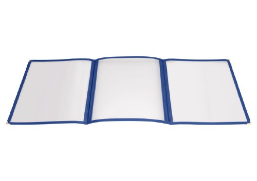Winco PMCT-9B Plastic Menu Cover, 6 View, Blue, 9.5" X 12"