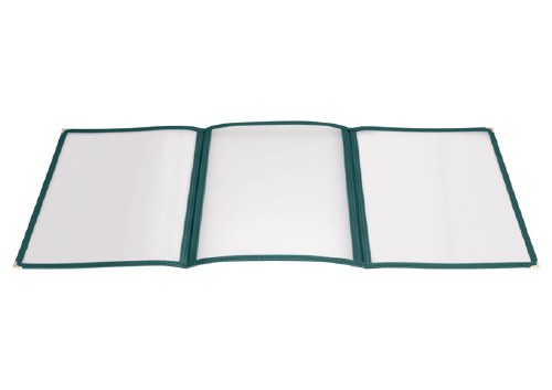 Winco PMCT-9G Plastic Menu Cover, 6 View, Green, 9.5" X 12"