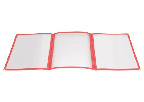 Winco PMCT-9R Plastic Menu Cover, 6 View, Red, 9.5" X 12"