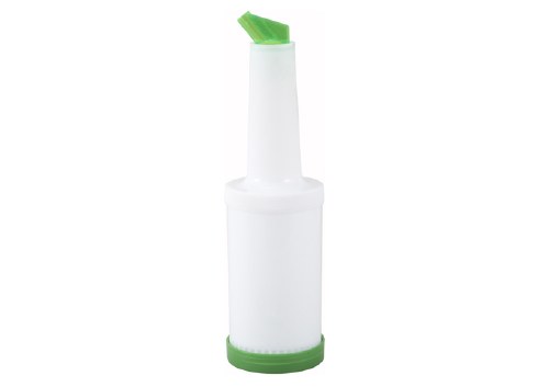 Winco PPB-2G Plastic Pour Bottle with Green Spout & Lid, 2 Qt