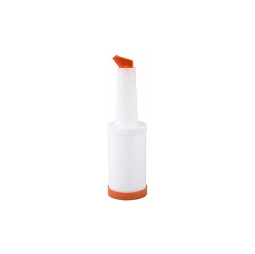 Winco PPB-20 Plastic Pour Bottle with Orange Spout & Lid, 2 Qt