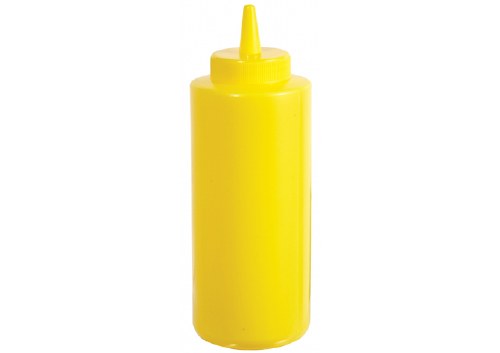 Winco PSB-08Y Plastic Squeeze Bottle, Yellow, 8 Oz