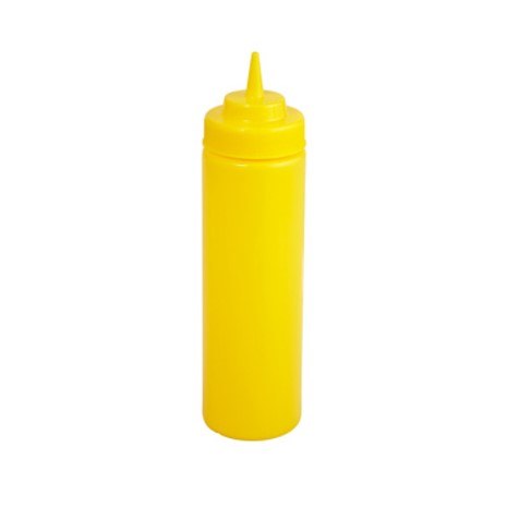 Winco PSW-16Y Plastic Wide Mouth Squeeze Bottle, Yellow, 6 Pc, 16 Oz