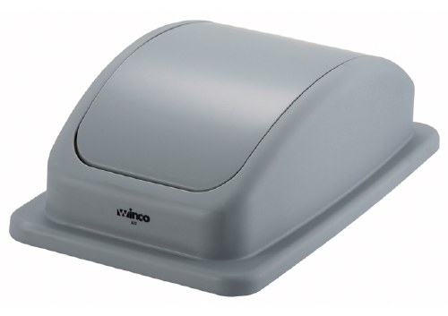 Winco PTCL-23 Plastic Swing Lid for 23 Gallon Trash Can, Gray