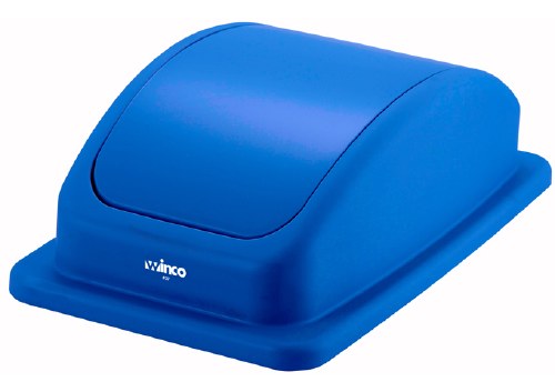 Winco PTCL-23L Plastic Swing Lid for 23 Gallon Trash Can, Blue