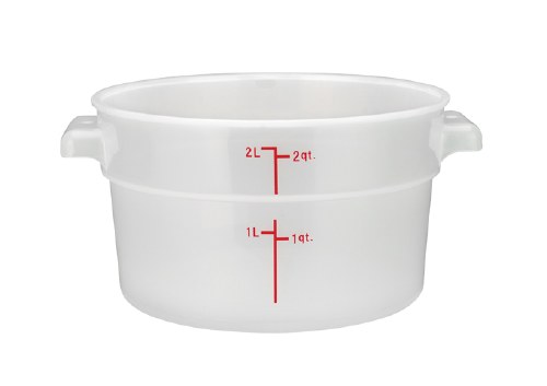Winco PTRC-2 Polypropylene Food Container, Round, Clear, 2 Qt