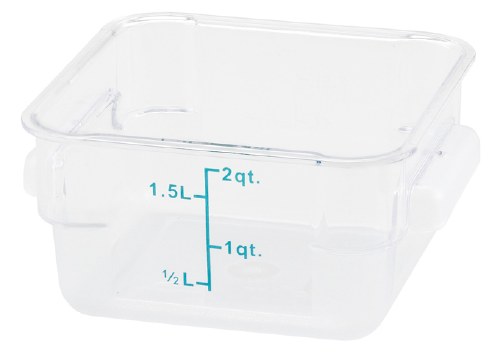 FOOD CONT 2 QT,TRANS POLY,SQ.