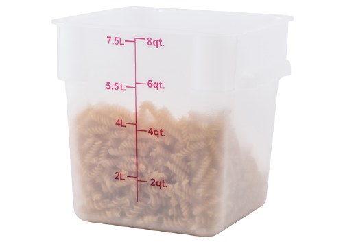 FOOD CONT TRANS 8 QT. SQ
