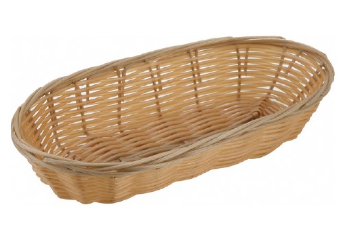 Winco PWBN-9B Polypropylene Woven Basket, Oval, Tan, 9" X 4.25"