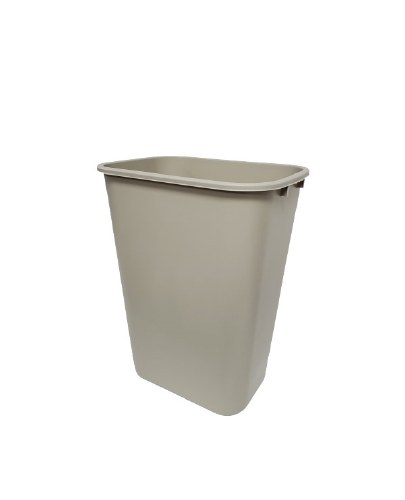 Winco PWR-41BE Plastic Waste Basket, Beige, 41 Qt