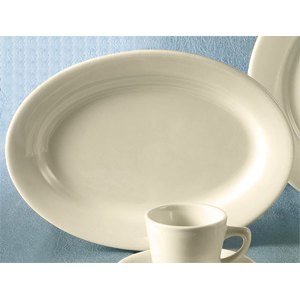 ITI REC-19 China Oval Plate, Roma, Ivory, 13.5" X 10.25", Box of 4