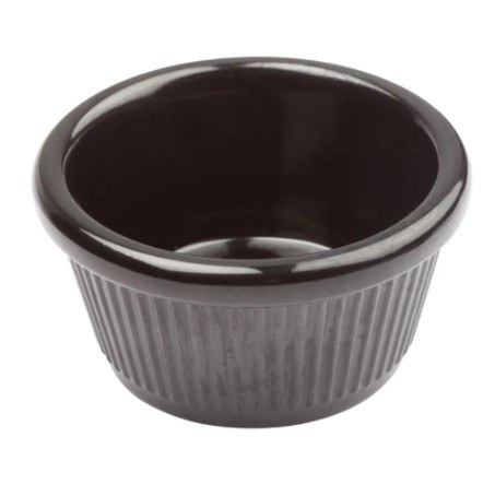 Winco RFM-2K Melamine Ramekin, Fluted, Black, 12 Pc, 2 Oz