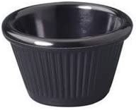 Winco RFM-4K Melamine Ramekin, Fluted, Black, 12 Pc, 4 Oz