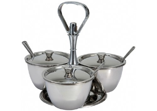 Winco RS-3 Stainless Steel Relish Server, 3 Units, 8 Oz