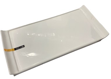 PLATE,WHITE POR,16.5'X8",2/8