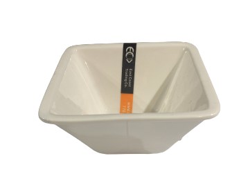 BOWL, 4"SQ, 2" DEEP, WHT, 6/72