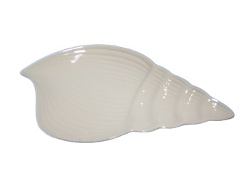 PLATE.SHELL,WH,9"L, 6/72*10%**