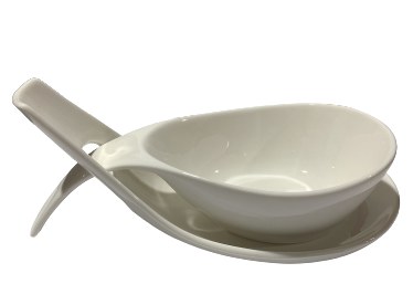 BOWL WH POR W/SAU SET 8.5"*10%
