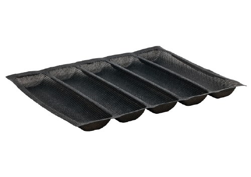 Winco SBF-5K Silicone Bread Form, 5 Rolls, Black, 18" X 13"