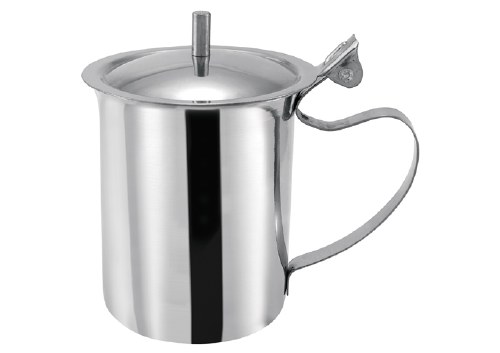 Winco SCT-10 Stainless Steel Creamer Server with Cover & Handle, 10 Oz