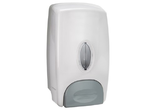 Winco SD-100 Plastic Manual Soap Dispenser, White, 1 Liter