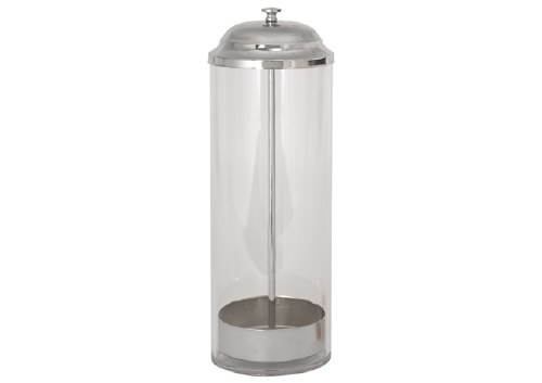 Winco SDP-3 Stainless Steel Straw Dispenser, 3.375" Diameter