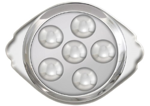 Winco SND-6 Stainless Steel Snail Plate, 6 Well