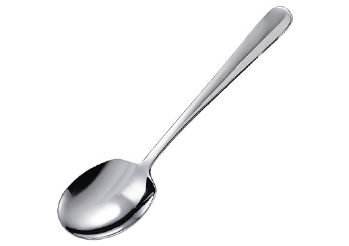 Winco SRS-2 Stainless Steel Serving Spoon, Round Edge, 8.625"