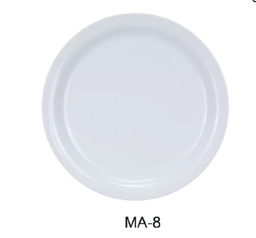 Yanco MA-8 Porcelain Plate with Narrow Rim, Super White, 9" Diameter, Box of 6