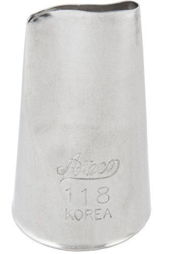 Ateco 118 Stainless Steel Piping Tip, Rose, Medium Base Size, 0.73" Opening