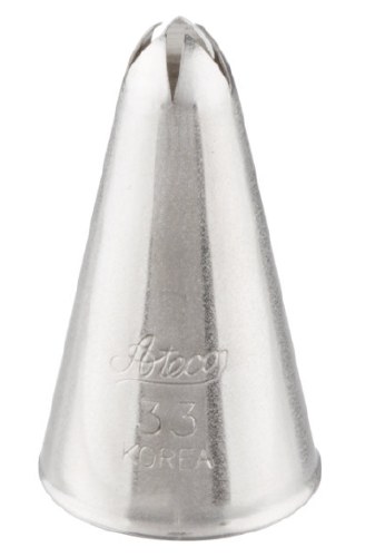 Ateco 33 Stainless Steel Piping Tip, Closed Star, Small Base Size, 0.21" Opening
