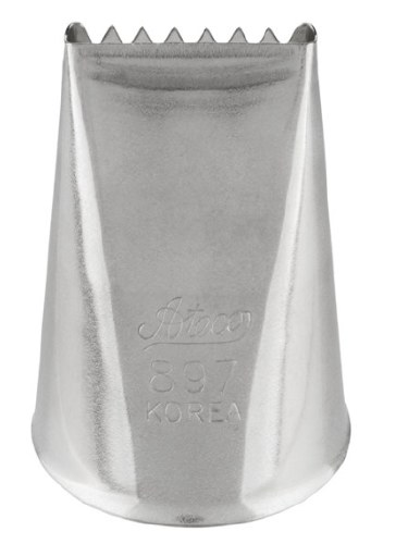 Ateco 897 Stainless Steel Piping Tip, Basketweave, Medium-Large Base Size, 0.85" Opening