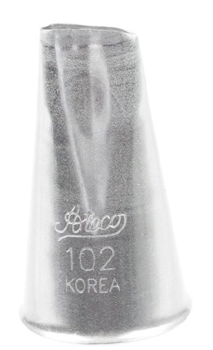 Ateco 102 Stainless Steel Piping Tip, Rose, Small Base Size, 0.35" Opening