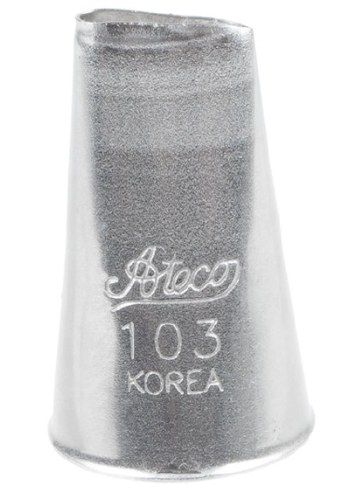 Ateco 103 Stainless Steel Piping Tip, Rose, Small Base Size, 0.45" Opening