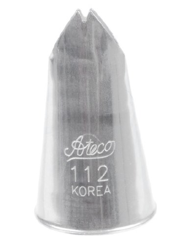 Ateco 112 Stainless Steel Piping Tip, Leaf, Medium Base Size, 0.55" Opening