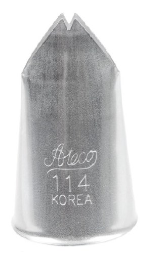 Ateco 114 Stainless Steel Piping Tip, Leaf, Medium Base Size, 0.7" Opening