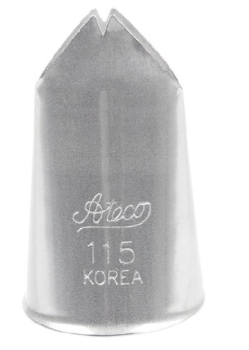 Ateco 115 Stainless Steel Piping Tip, Leaf, Medium Base Size, 0.74" Opening