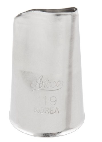 Ateco 119 Stainless Steel Piping Tip, Rose, Medium Base Size, 0.75" Opening