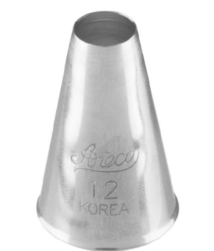 Ateco 12 Stainless Steel Piping Tip, Plain, Small Base Size, 0.3" Opening