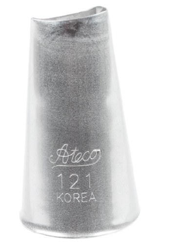 Ateco 121 Stainless Steel Piping Tip, Curved Petal, Medium Base Size, 0.6" Opening