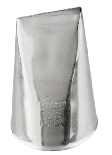 Ateco 128 Stainless Steel Piping Tip, Rose, Medium-Large Base Size, 0.91" Opening