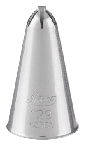 Ateco 129 Stainless Steel Piping Tip, Drop Flower, Small Base Size, 0.28" Opening