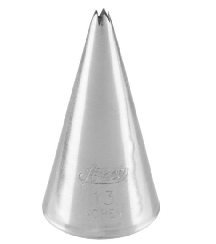 Ateco 13 Stainless Steel Piping Tip, Opened Star, Small Base Size, 0.32" Opening