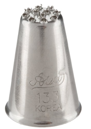 Ateco 133 Stainless Steel Piping Tip, Grass, Small Base Size, 0.25" Opening