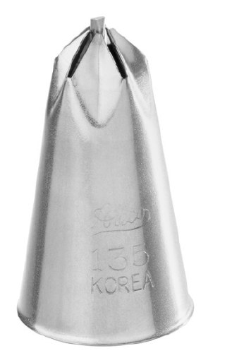 Ateco 135 Stainless Steel Piping Tip, Drop Flower, Medium Base Size, 0.48" Opening